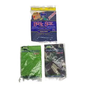 Book Sox Stretchable Book Covers Lot of 3 Navy Camo Green Jumbo Premium Quality